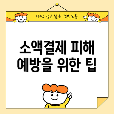 소액결제 피해 예방을 위한 팁