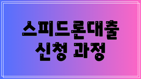 스피드론대출 신청 과정