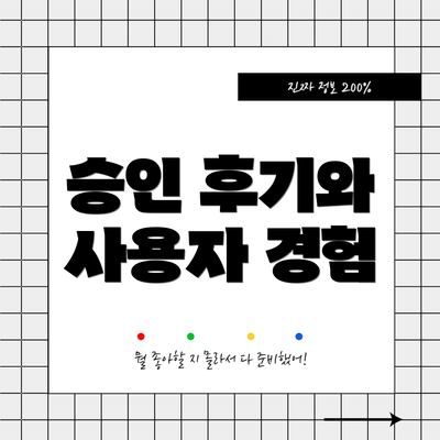 승인 후기와 사용자 경험