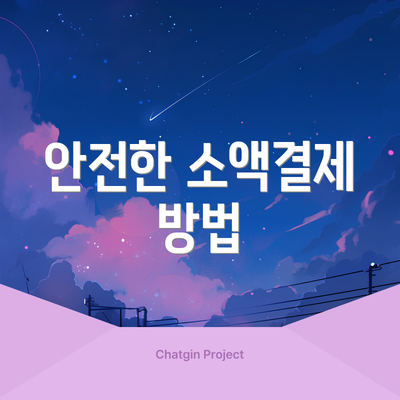 안전한 소액결제 방법