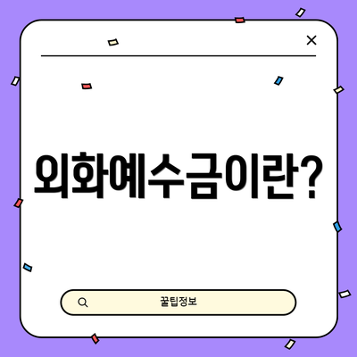 외화예수금이란?