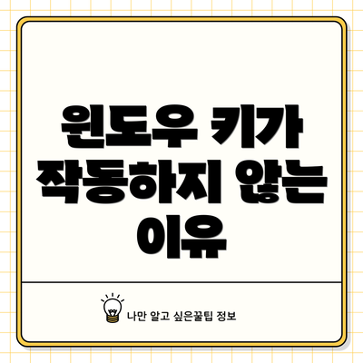 윈도우 키가 작동하지 않는 이유