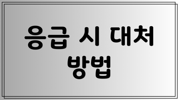 응급 시 대처 방법