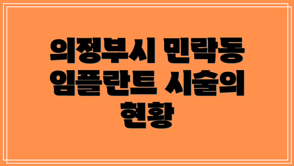 의정부시 민락동 임플란트 시술의 현황