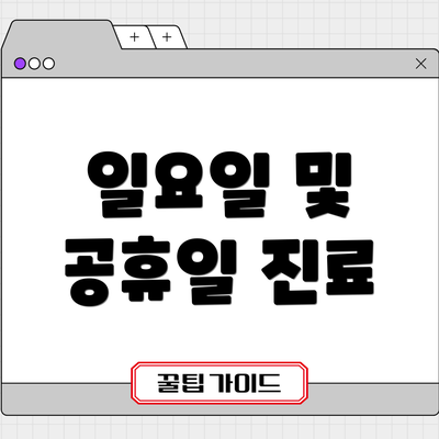 일요일 및 공휴일 진료