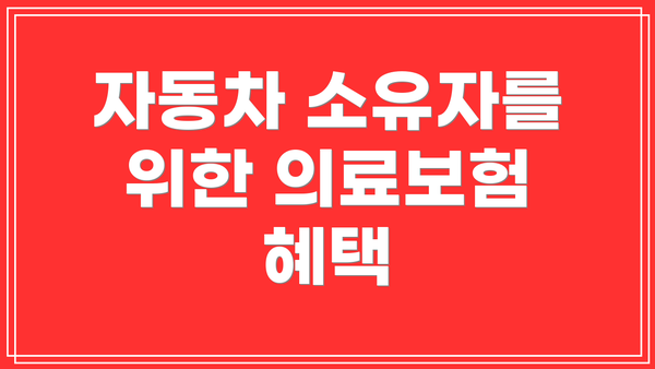자동차 소유자를 위한 의료보험 혜택