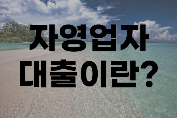 자영업자 대출이란?