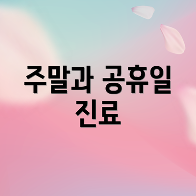 주말과 공휴일 진료