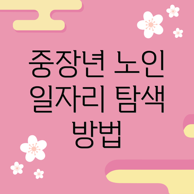 중장년 노인 일자리 탐색 방법