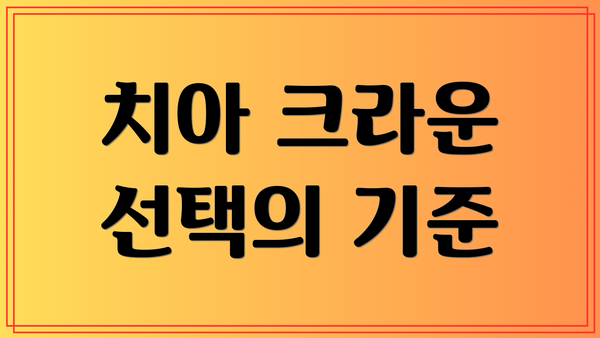치아 크라운 선택의 기준