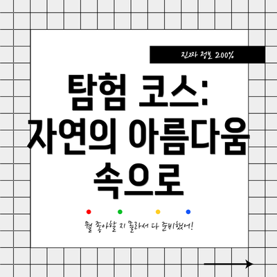 탐험 코스: 자연의 아름다움 속으로