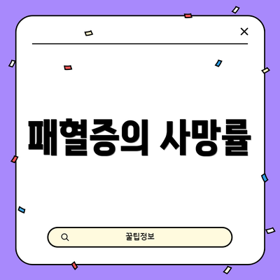 패혈증의 사망률