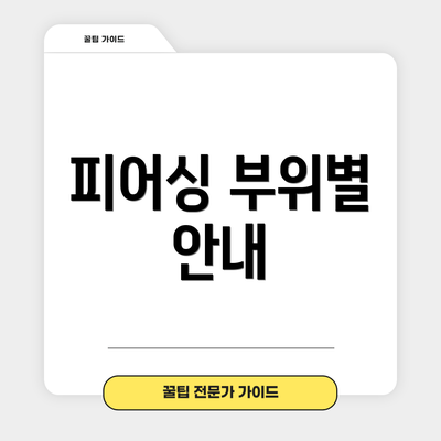 피어싱 부위별 안내