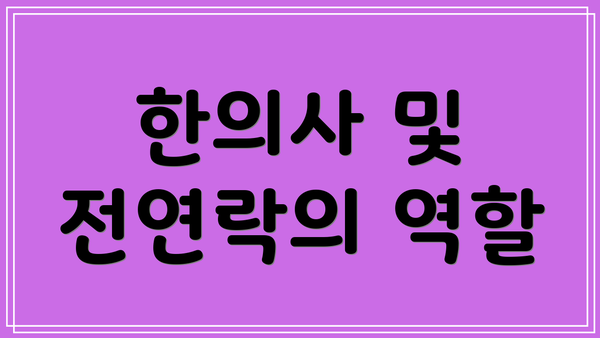 한의사 및 전연락의 역할