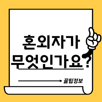 혼외자가 무엇인가요?