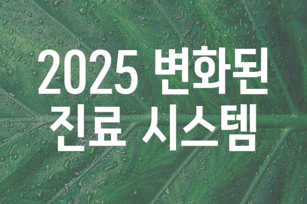2025 변화된 진료 시스템