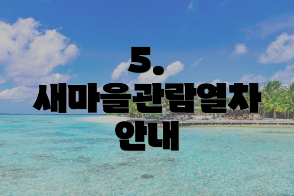 5. 새마을관람열차 안내