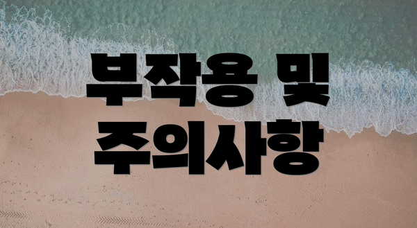 부작용 및 주의사항