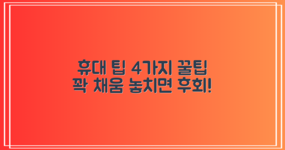 4가지 휴대 팁