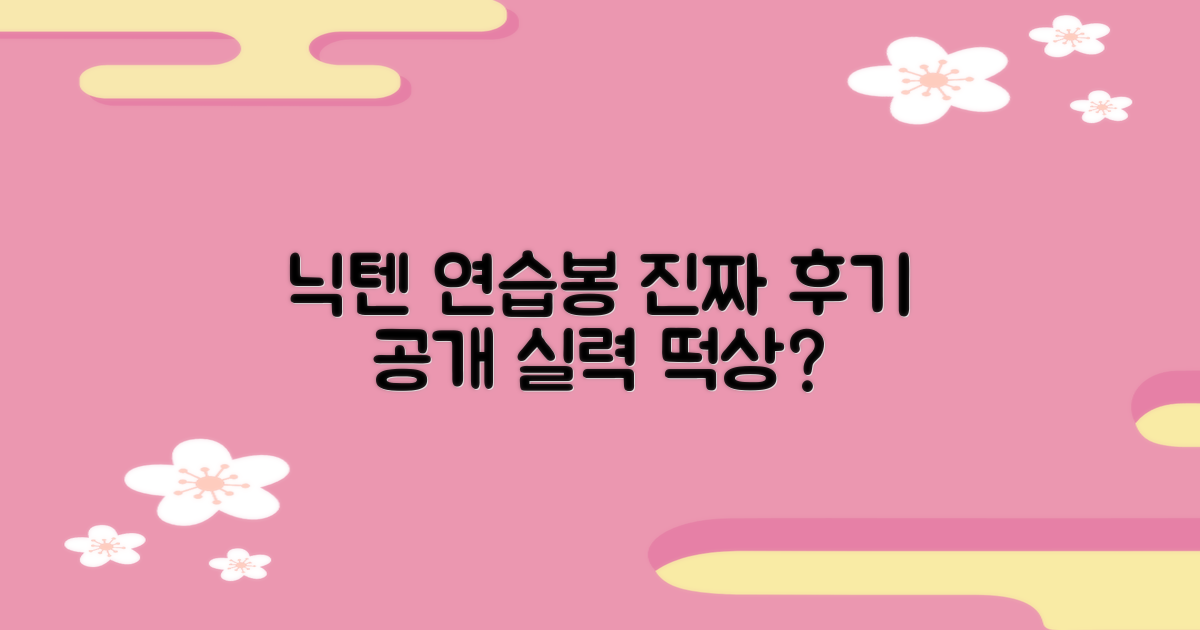 닉텐 연습봉, 진짜 후기는?